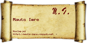 Mauts Imre névjegykártya